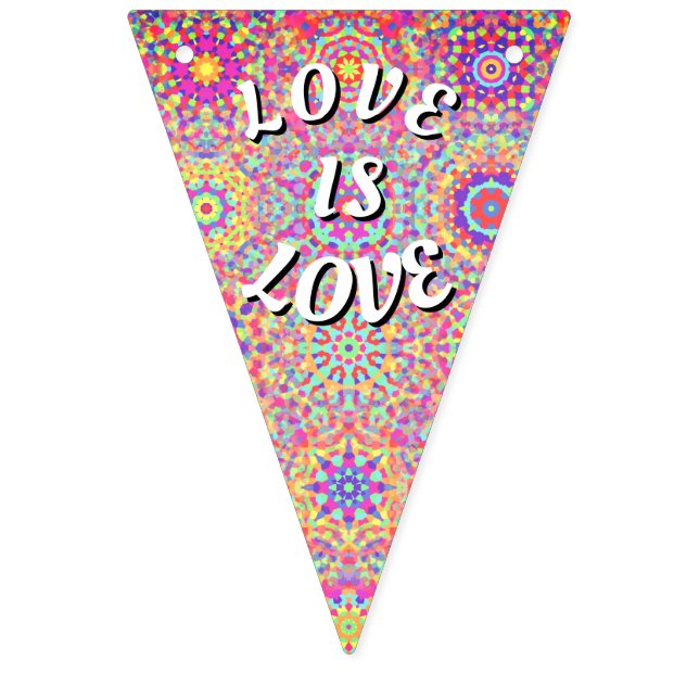 Bannière À Fanions Love Is Love Fierté (Premier drapeau)