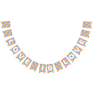 Bannière À Fanions Love is Love Rainbow Flag Typographie Gay Party