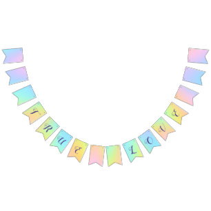 Bannière À Fanions Magnifique Pastel Rainbow Mariage "True Love"