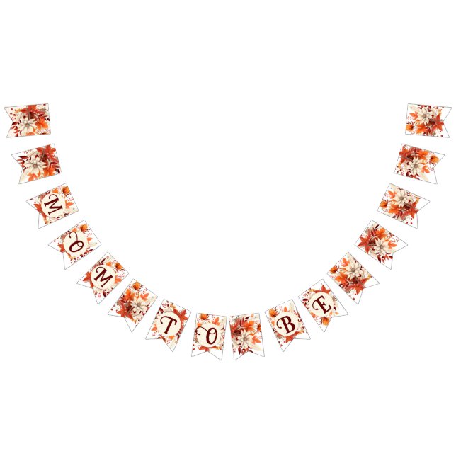 Bannière À Fanions maman doit tomber baby shower feuille floral (Tout)