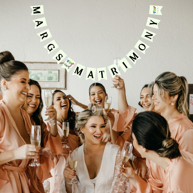 Bannière À Fanions Marges et Mariage Chic Margarita Trio Lime Green (Créateur téléchargé)