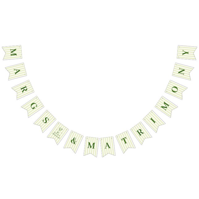 Bannière À Fanions Marges et Matrimony Green Striped (Tout)