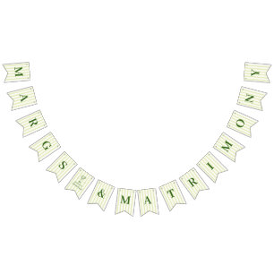 Bannière À Fanions Margs et Matrimony rayé vert