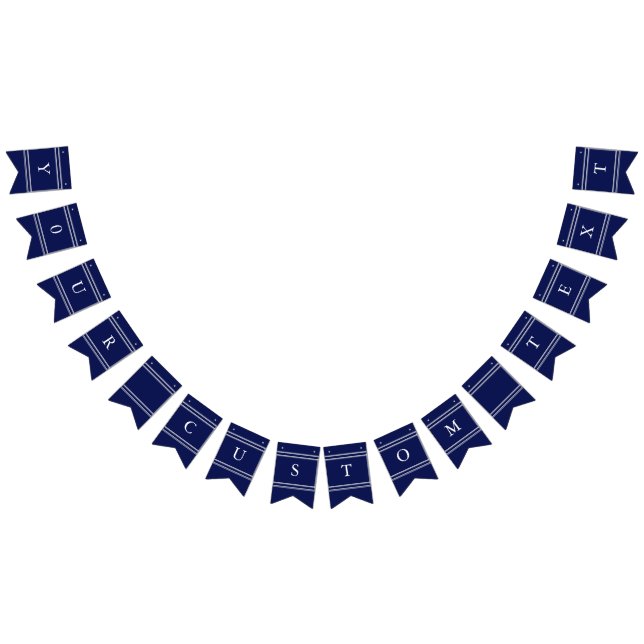 Bannière À Fanions Mariage bleu foncé classique (Tout)