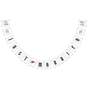 Bannière À Fanions Mariage Couple Biker personnalisé