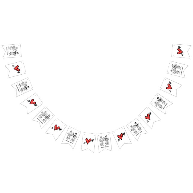 Bannière À Fanions Mariage Couple Biker personnalisé (Tout)