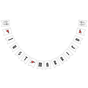 Bannière À Fanions Mariage Couple Biker personnalisé