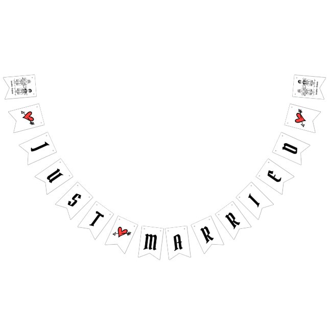 Bannière À Fanions Mariage Couple Biker personnalisé (Tout)