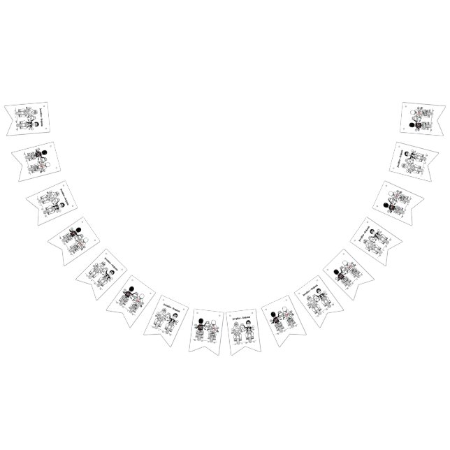 Bannière À Fanions Mariage Couple Biker personnalisé (Tout)