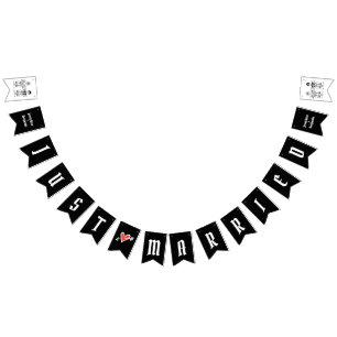 Bannière À Fanions Mariage Couple Biker personnalisé