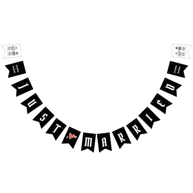 Bannière À Fanions Mariage Couple Biker personnalisé (Tout)