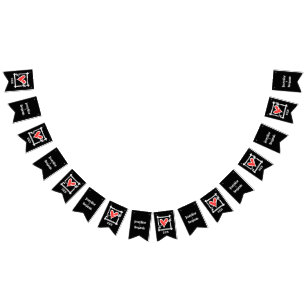 Bannière À Fanions Mariage de coeur d'amour personnalisé