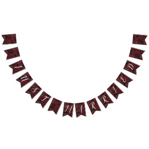 Bannière À Fanions Mariage gothique rouge noir foncé