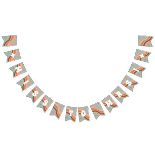 Bannière À Fanions Mariage Groovy Hippie Rétro de Mademoiselle à Mada