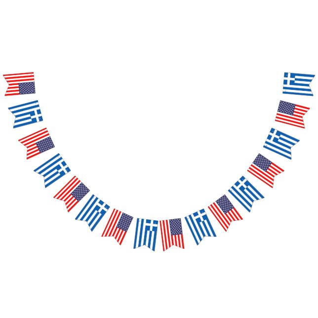Bannière À Fanions Mariage international américain et grec (Tout)