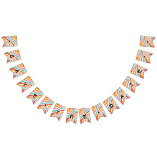 Bannière À Fanions Mariage minimaliste coloré