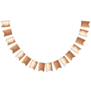 Bannière À Fanions Mariage minimaliste naturel organique Bronze MODIF