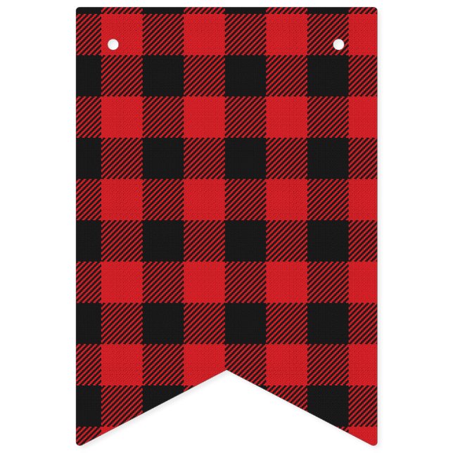 Bannière À Fanions Mariage rouge noir de Buffalo plaqué (Premier drapeau)