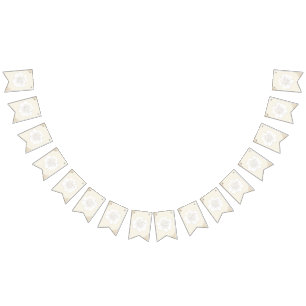 Bannière À Fanions Mariage White Peonies Blossoms