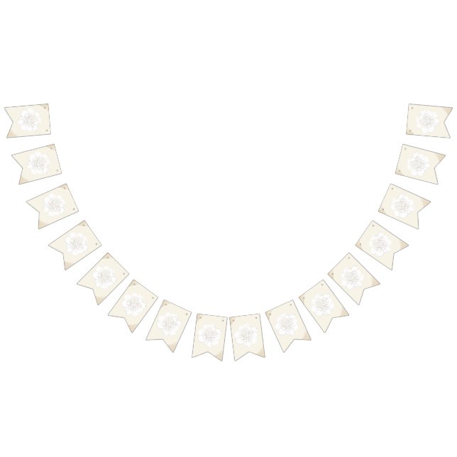 Bannière À Fanions Mariage White Peonies Blossoms (Tout)