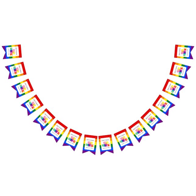 Bannière À Fanions Marié Gay Wedding Party Pride Rainbow LGBTQ (Tout)