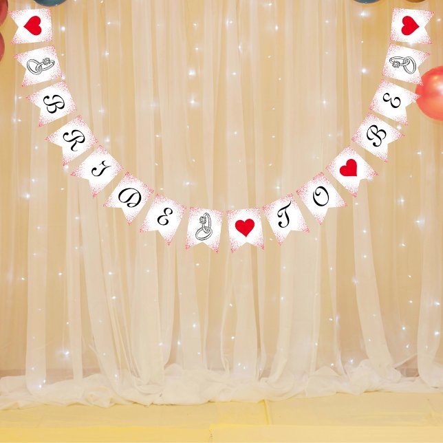 Bannière À Fanions Mariée à être Rose Parties scintillant or Fête des (Bridal Shower Rose Gold Glitter Bunting Flag)