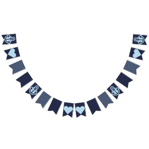 Bannière À Fanions Marine nautique et Bassin blanc