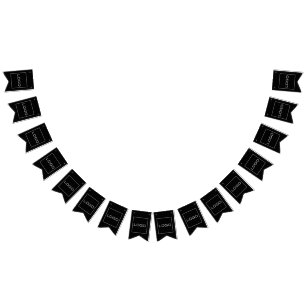 Bannière À Fanions Marque de logo d'entreprise moderne simple, Noir