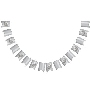 Bannière À Fanions Médaille d'argent réaliste 3D personnalisable et m
