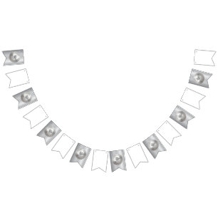 Bannière À Fanions Médaille d'argent réaliste 3D personnalisable et m