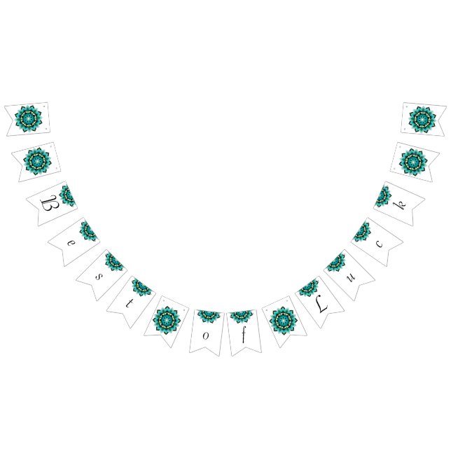 Bannière À Fanions Meilleur de la chance. Mandala en aqua (Tout)