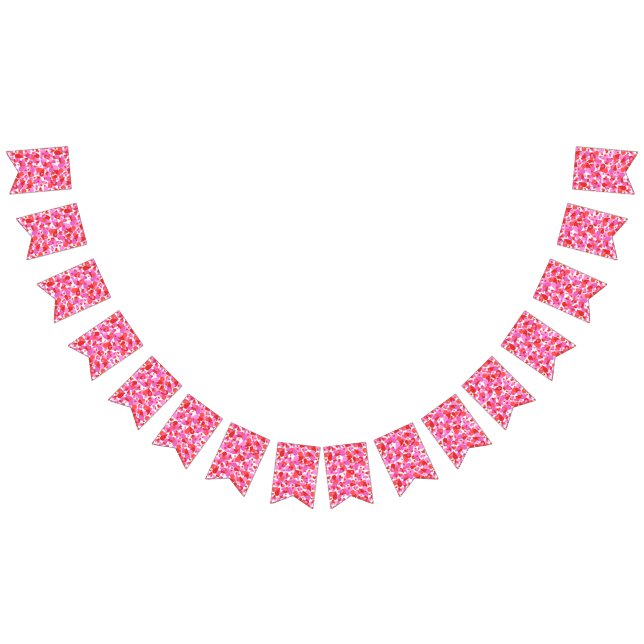 Bannière À Fanions Mélange Coeurs Confetti (Tout)