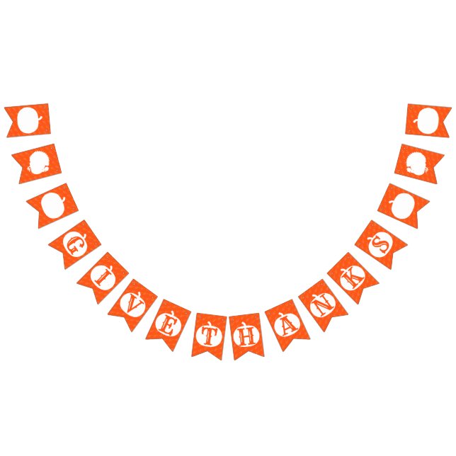 Bannière À Fanions Merci Citrouille Orange Motif Thanksgiving (Tout)