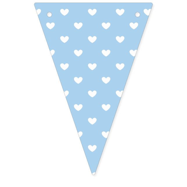 Bannière À Fanions Micro Hearts Blanc - Bleu Bébé (Premier drapeau)
