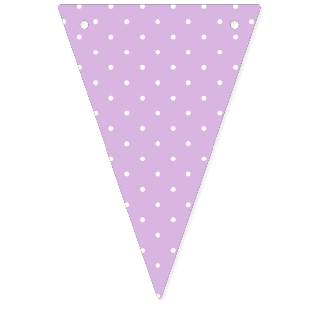 Bannière À Fanions Micro pois blanc - Lilas doux (Premier drapeau)