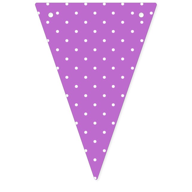 Bannière À Fanions Micro pois blanc - Orchidée violet (Premier drapeau)