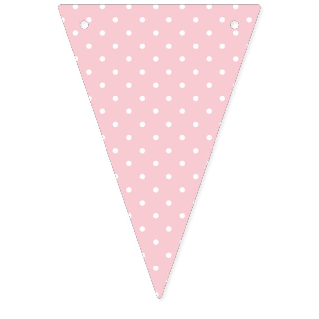 Bannière À Fanions Micro pois blanc - rose (Premier drapeau)