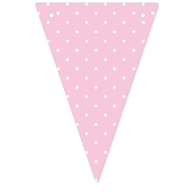 Bannière À Fanions Micro pois blanc - Rose clair (Premier drapeau)