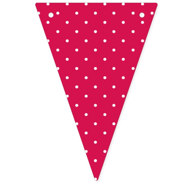 Bannière À Fanions Micro pois blanc - Rouge framboise (Premier drapeau)