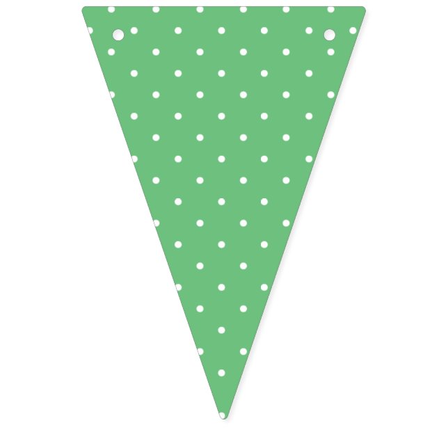 Bannière À Fanions Micro pois blanc - Vert d'été (Premier drapeau)
