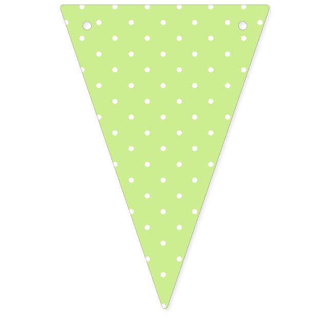 Bannière À Fanions Micro pois blanc - Vert printemps (Premier drapeau)