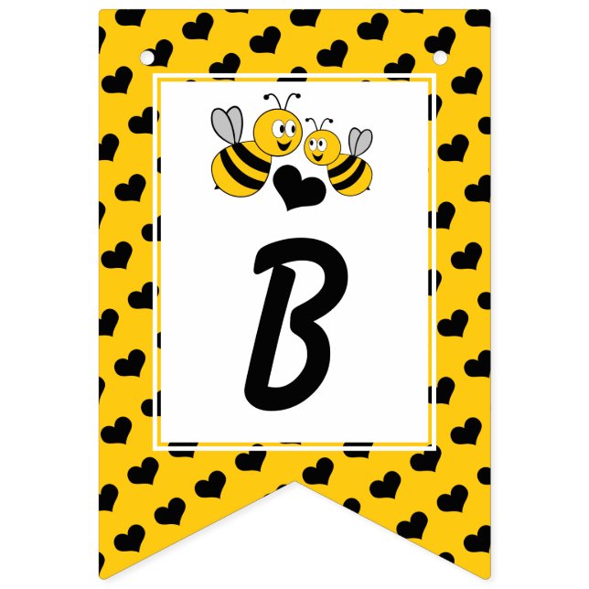 Bannière À Fanions Miel Bee, Baby shower (Troisième drapeau)