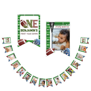 Bannière À Fanions Mignon 1er anniversaire 12 mois Photo Jeu de l'éta