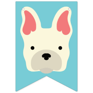 Bannière À Fanions Mignonne Chien-taureau français.