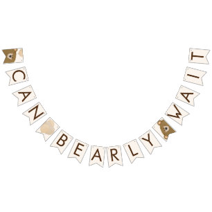 Bannière À Fanions Mignonne Ours Nous Pouvons Attendre Baby shower Se