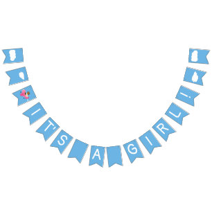 Bannière À Fanions Mignonne Vintage Ours Teddy Baby shower de fille S