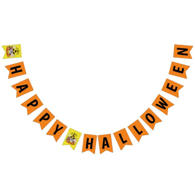 Bannière À Fanions Mikitiez chat noir éffrayant halloween vibes ghoul (Tout)