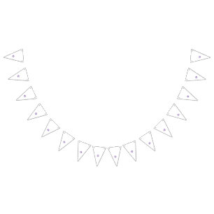 Bannière À Fanions Modèle de mandala floral violet stylisé sur un noi