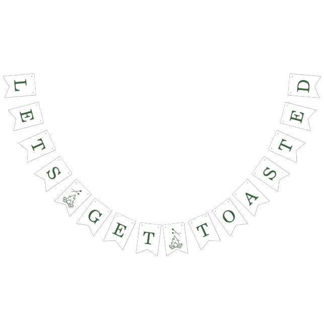 Bannière À Fanions Modern Camp Bachelorette Green (Tout)