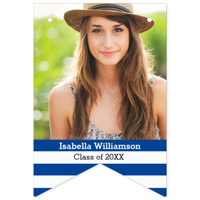 Bannière À Fanions Modern Graduation Bunting Class of 20XX Photo (Onzième drapeau)